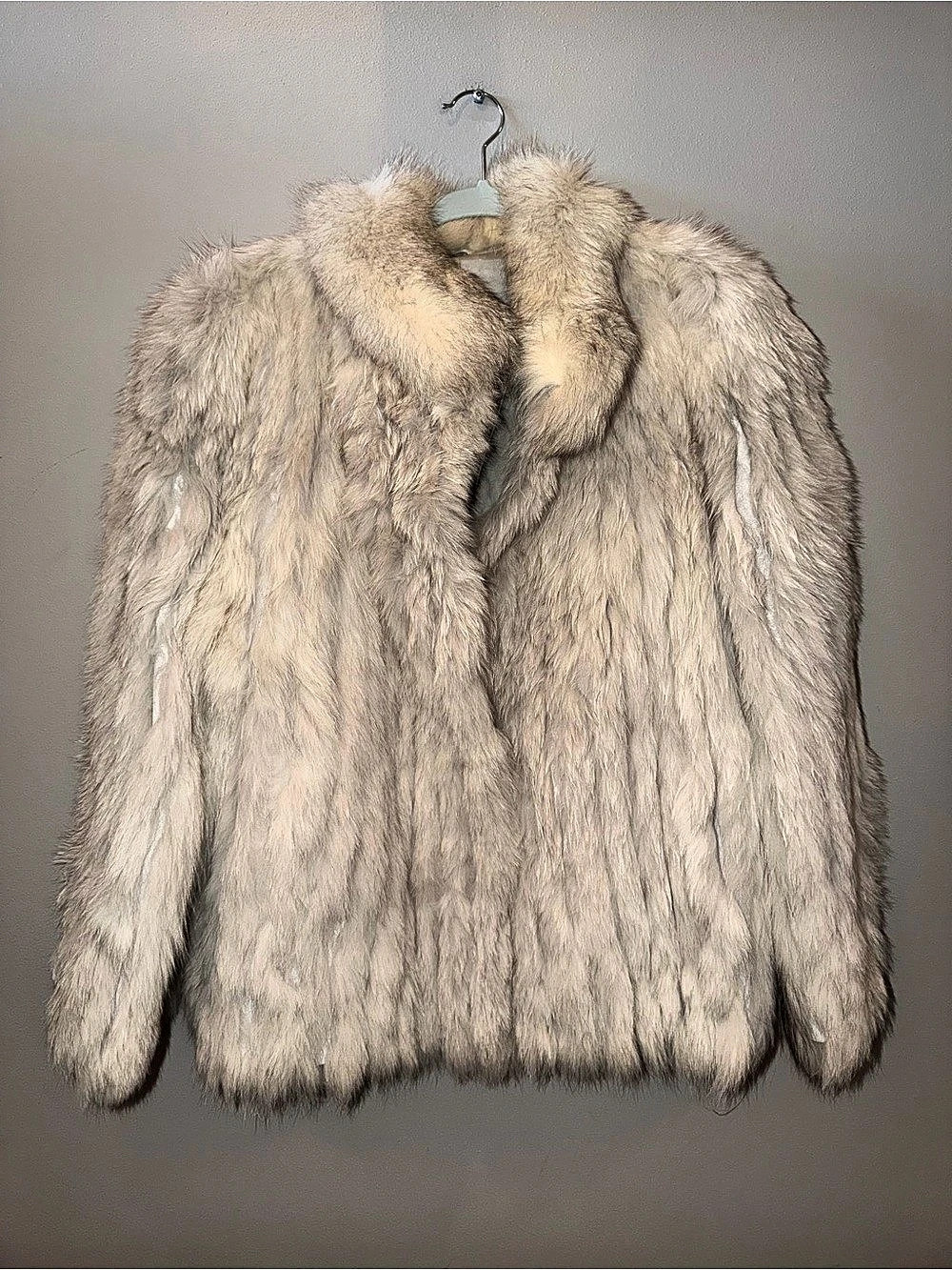 Mob wife Faux Fur statement Jacket Beige XL winter luxury old money
